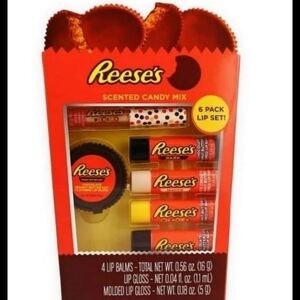 Reese's candy mix 6-pack lip balm & gloss set